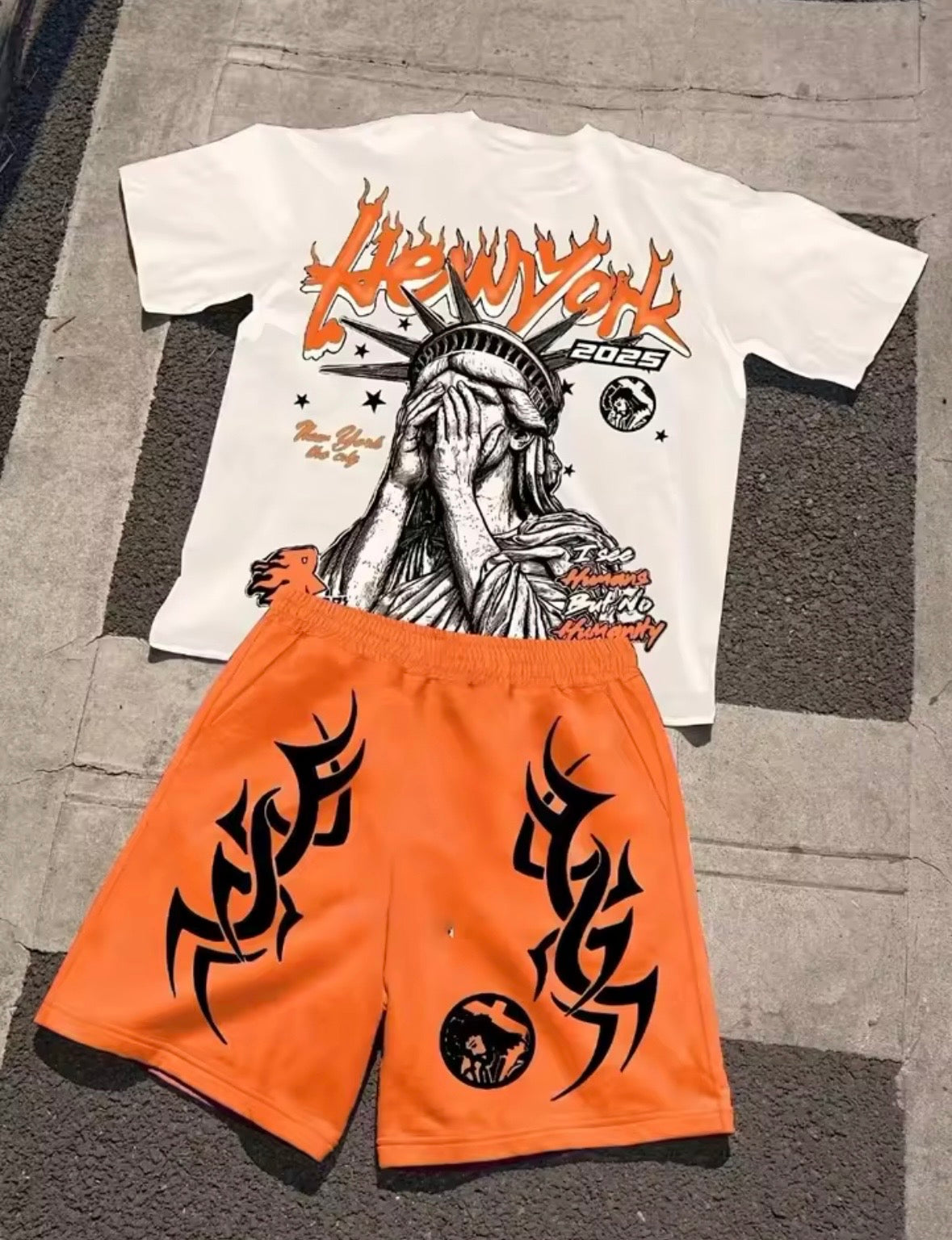 Y2K Style “New York” Graphic T-Shirt & Short Set