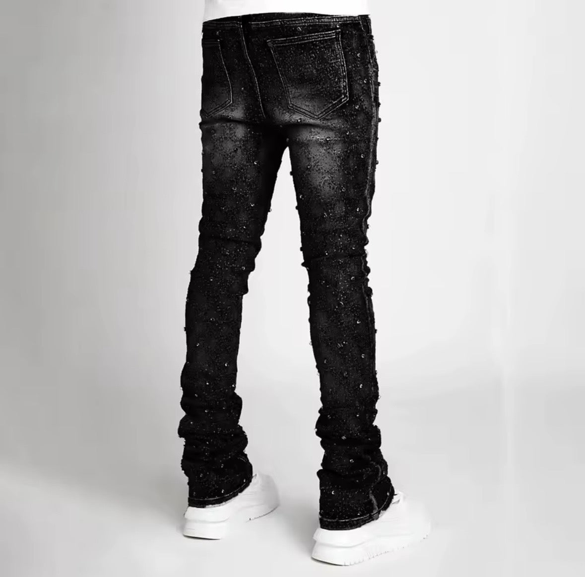 Men’s Pearl & Rhinestone Skinny Jeans
