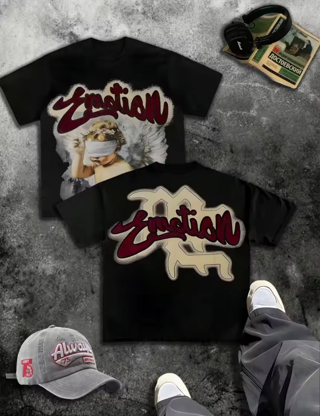 Cotton Men's T-shirt Y2K Style