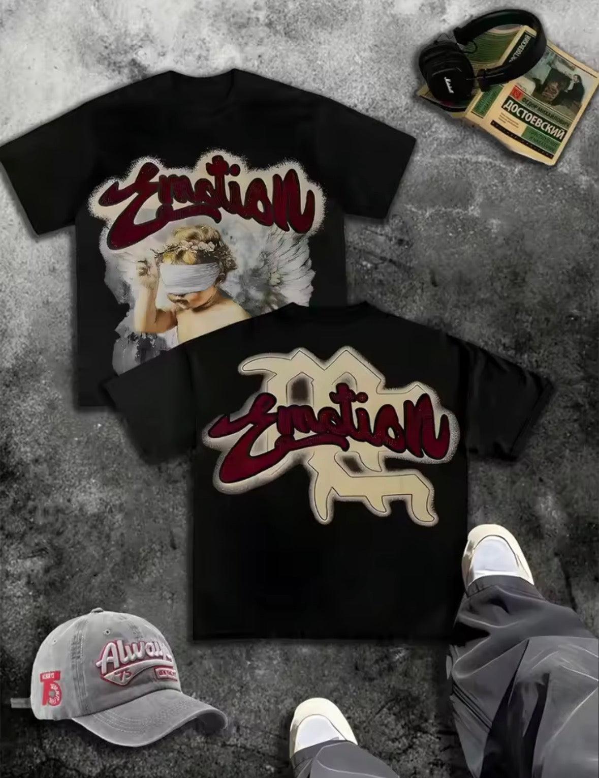 Cotton Men's T-shirt Y2K Style