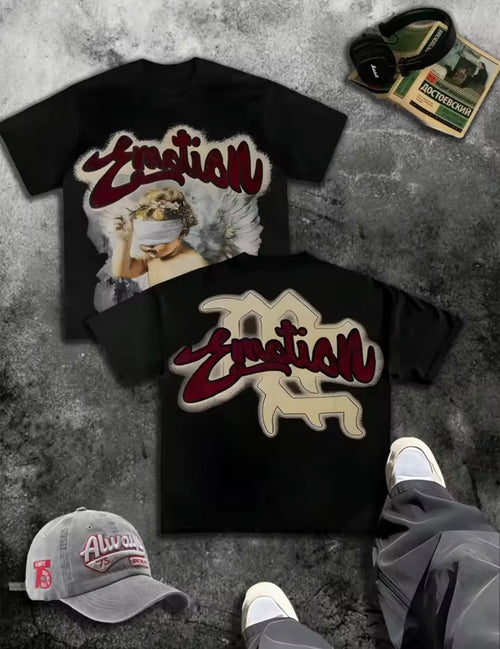 Cotton Men's T-shirt Y2K Style